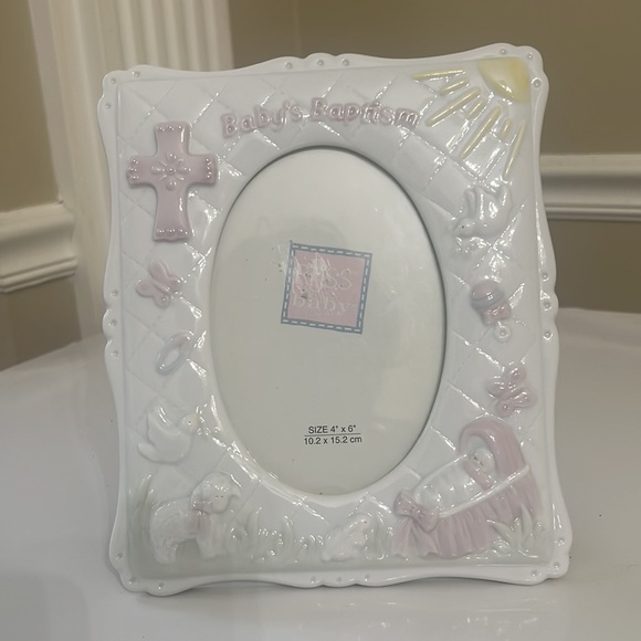 Ceramic Picture Frame, Baby First Baptism Picture Frame - Picture 3 of 8